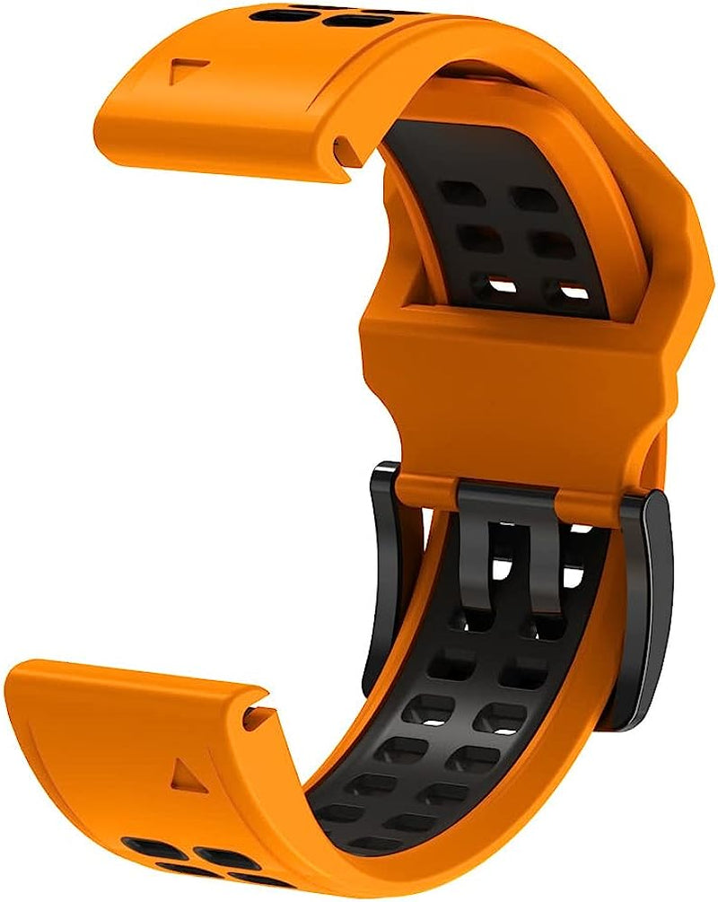 REYDA Silicone Band Compatible for Garmin Fenix 7/6/6 Pro/5/5 Plus, Soft Breathable Silicone Metal Bracelet Sport Wristband Replacement Band for Garmin Forerunner 935/945/955/965/Approach S60/S62  REYDA   