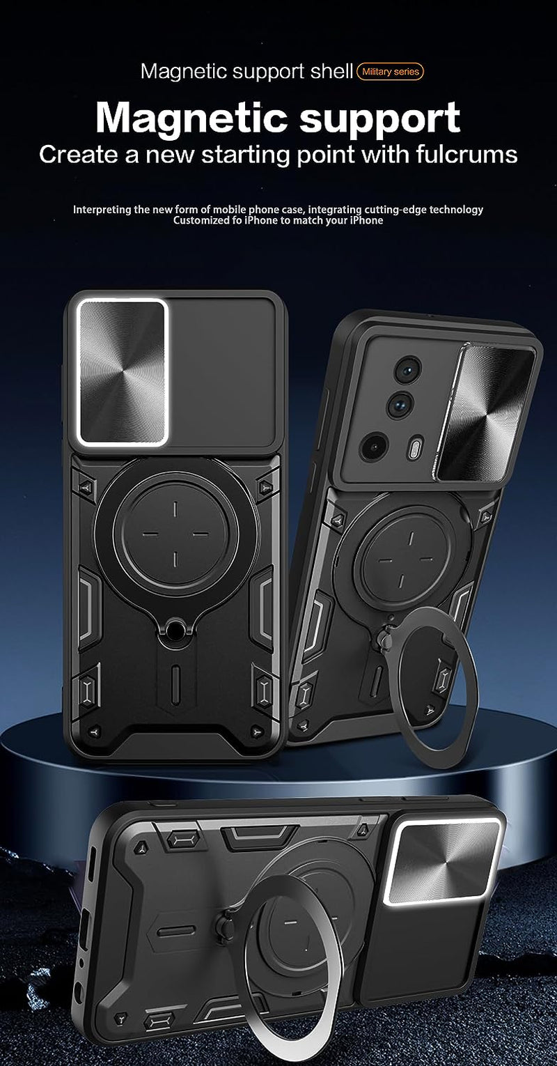 Ysnzaq Case for Xiaomi 13 Lite/Civi 2 with Ring Magnetic Kickstand, [Military Grade Drop Protection] with [Sliding Camera Cover] for Xiaomi 13 Lite/Civi 2 6.55" CQ Purple  Ysnzaq   