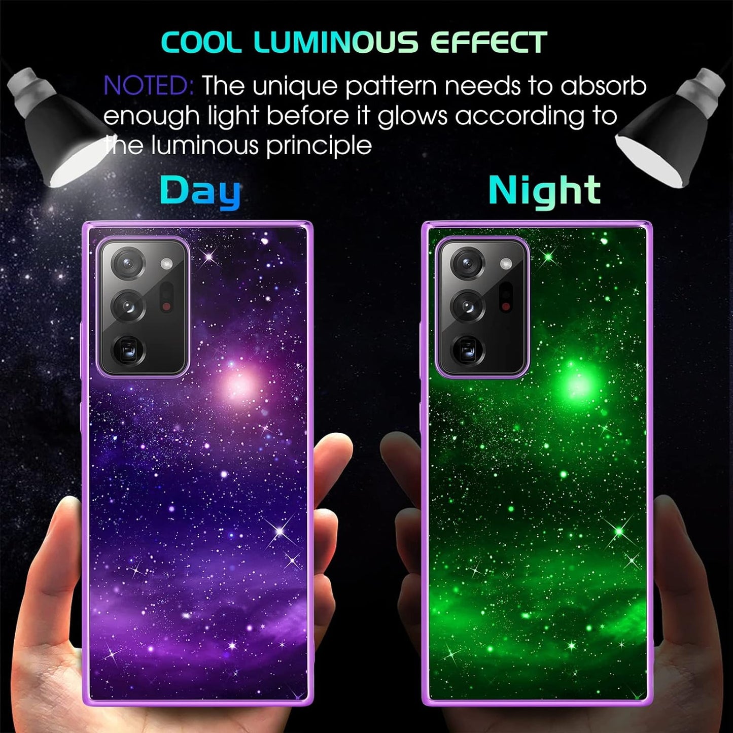 DOMAVER Samsung Galaxy Note 20 Ultra Case Glow in the Dark Stylish Nebula Luminous Space Men Women Protective Cover for Note 20 Ultra 4G/5G- Shining Nebula  DOMAVER   