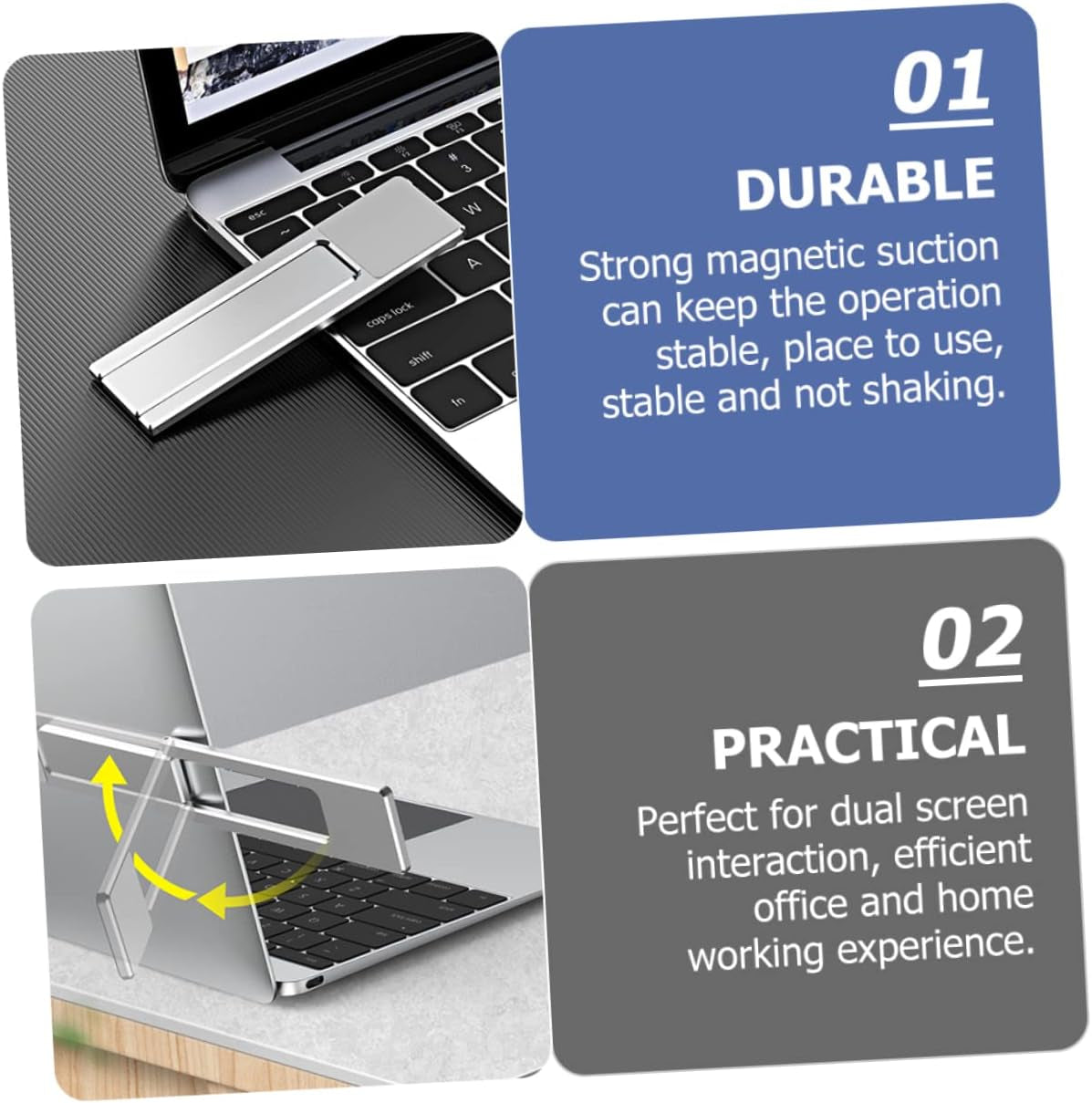 SOLUSTRE Mobile Phone Extension Bracket Adjustable Laptop Stand Foldable Laptop Stand Adjustable Computer Stand Laptop Phone Holder Magnetic Mobile Holder Laptop Extension Stand Phone Clip  SOLUSTRE   