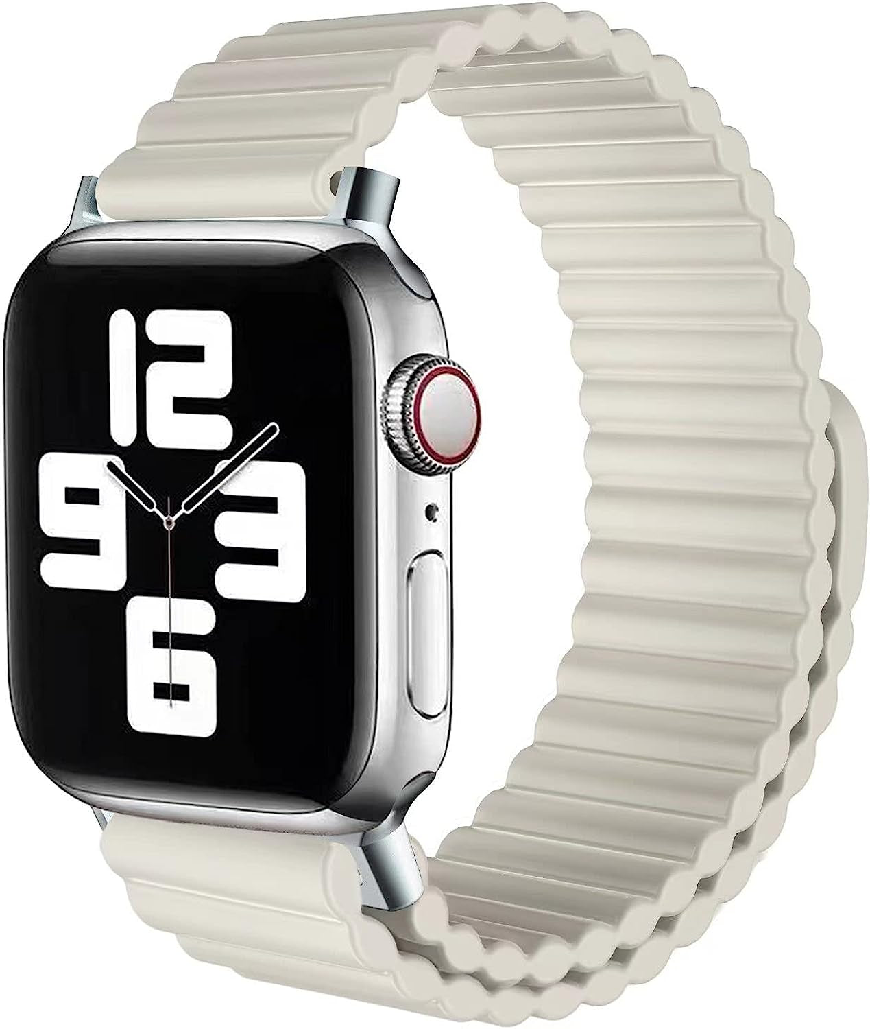 ZOMFOM Magnetic Band Compatible for Apple Watch 42Mm 44Mm 45Mm 49Mm, Sport Silicone Adjustable Loopback Wristband for Iwatch Series 8 7 6 5 4 3 2 1 SE  ZOMFOM Starlight  