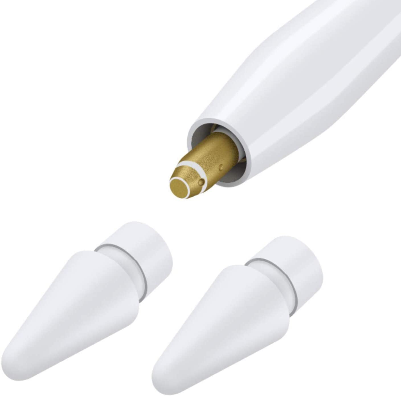 Replacement Tips Compatible with Apple Pencil 2 Gen Ipad Pro Pencil, Logitech Crayon Digital Pencil - Apple Pencil Ipencil Nib for Ipad Apple Pencil 1 St/Pencil 2 Gen White 4 Pack  Reeyear 2 Pack 2 Pack 