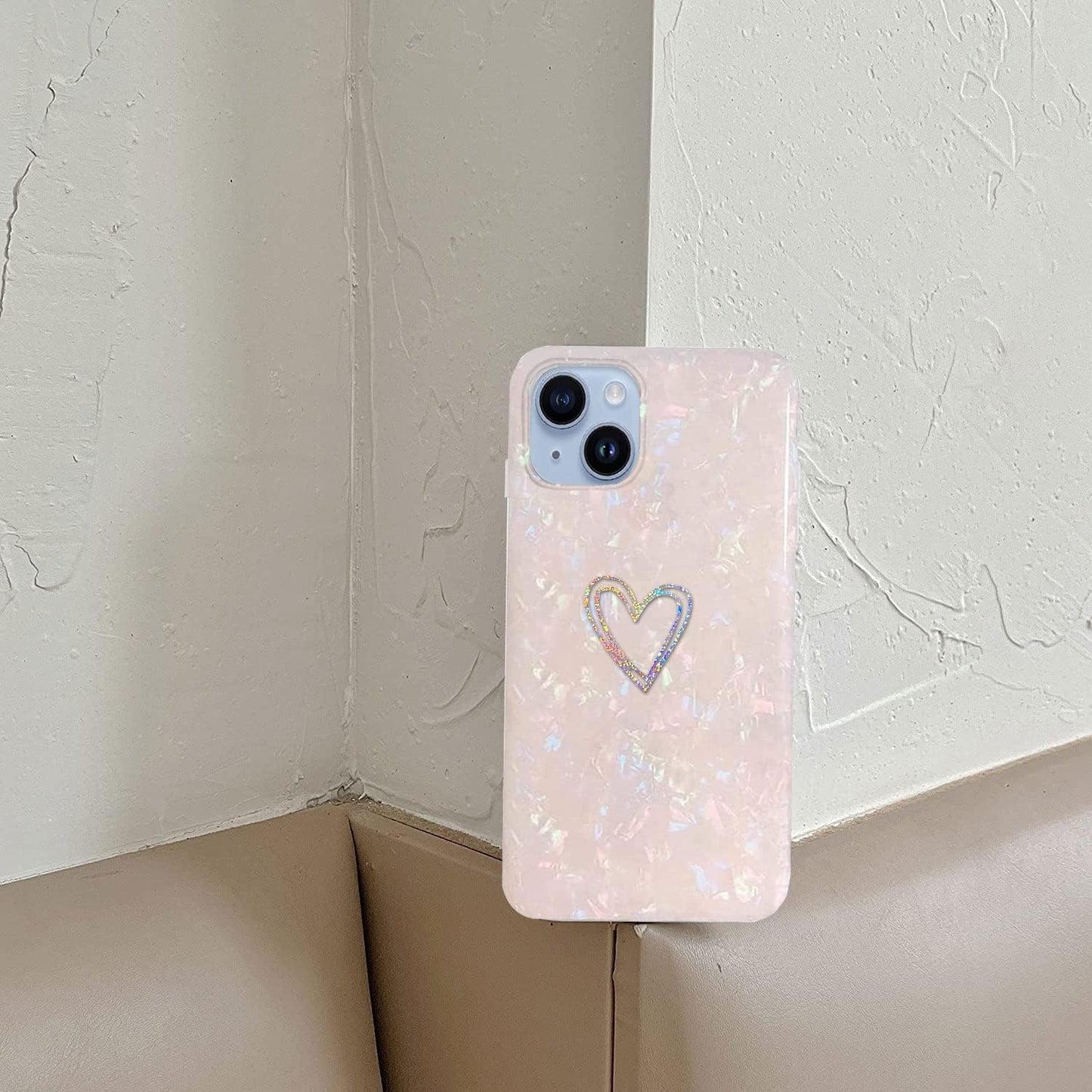 J.West Compatible with Iphone 14 plus Phone Case 6.7",Luxury Bling Soft Cover for Women Girl Cute Laser Glitter Love-Heart Plating Clear Back Cover Protection Bumper Silicone Shockproof Phone Case  J.west   