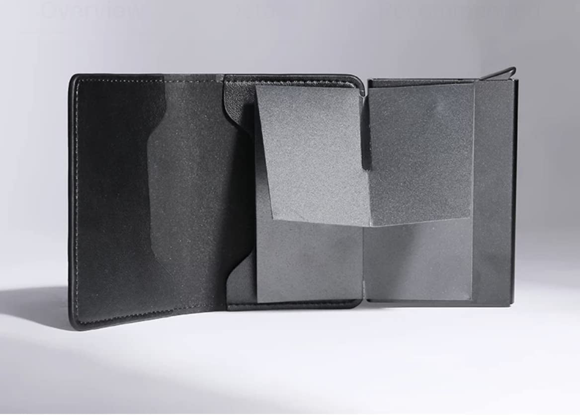 Leather Airtag Wallet RFID Blocking (Trifold, Bifold, and Money Clip Wallets, Black Genuine Leather)  Guangzhou Dolly Import & Export Co., Ltd.   