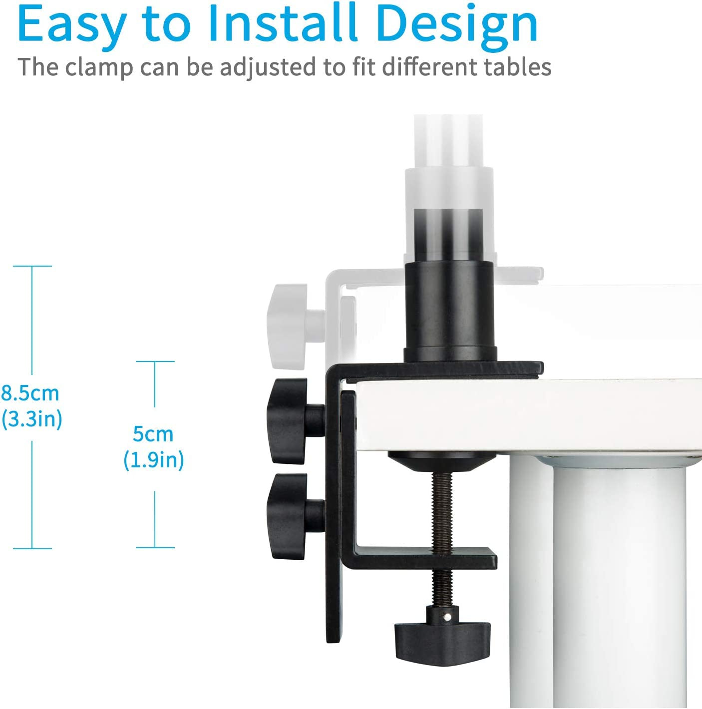 INSSTRO Tabletop Light Stand, 13.3-22.4 Inch Adjustable Desk Mount Stand with 1/4Inch Screw for Selfie LED Ring Light/Led Panel, Desktop Light Stand for Make Up, Selfie, Youtube, Live Show  INSSTRO   