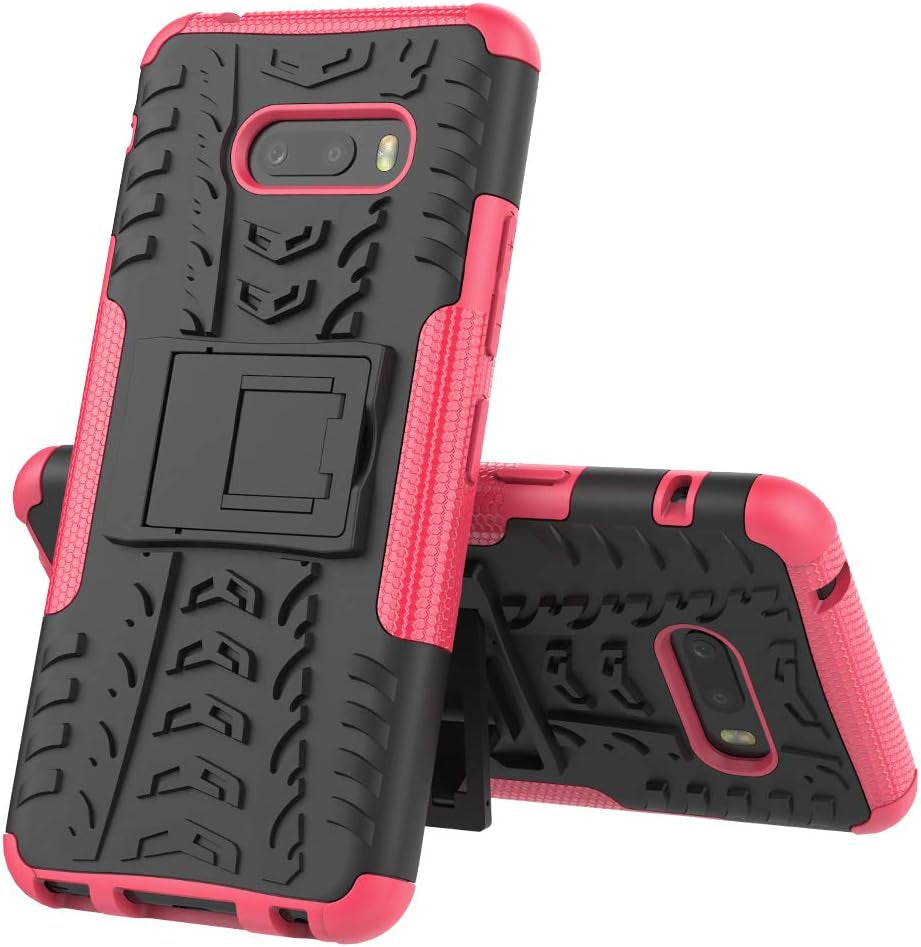 SKTGSLAMY LG G8X Thinq Case, with HD Screen Protector, [Shockproof] Tough Rugged Dual Layer Protective Case Hybrid Kickstand Cover for LG G8X Thinq (Pink)  SKTGSLAMY   