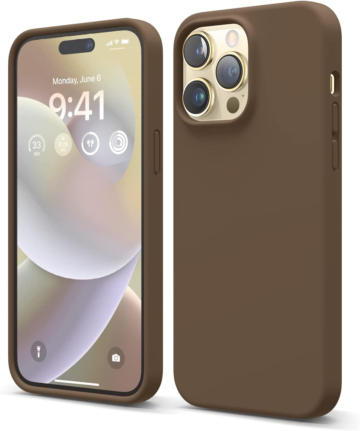 Elago Compatible with Iphone 14 Pro Max Case, Liquid Silicone Case, Full Body Protective Cover, Shockproof, Slim Phone Case, Anti-Scratch Soft Microfiber Lining, 6.7 Inch (Burgundy)  elago Brown  