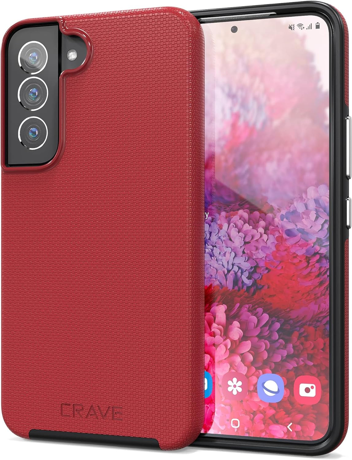 Crave Dual Guard for Samsung Galaxy S22 Case, Shockproof Protection Dual Layer Case for Samsung Galaxy S22 5G - Black  Crave Red  