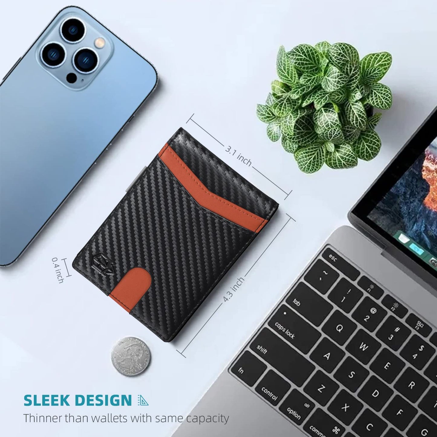 Zitahli Slim Wallet for Men-Leather Money Clip Mens Wallets-Rfid Blocking Front Pocket Bifold Wallet-Minimalist Credit Card Holder with Gift Box  Zitahli   