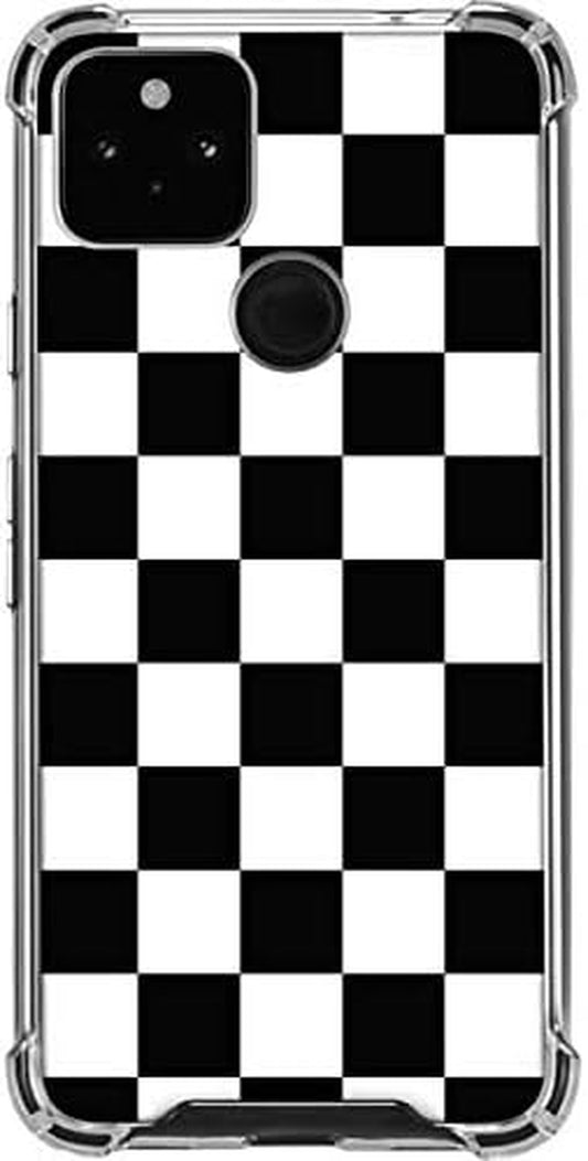 Skinit Clear Phone Case Compatible with Google Pixel 4A 5G Originally Designed Black and White Checkered Design  Skinit   
