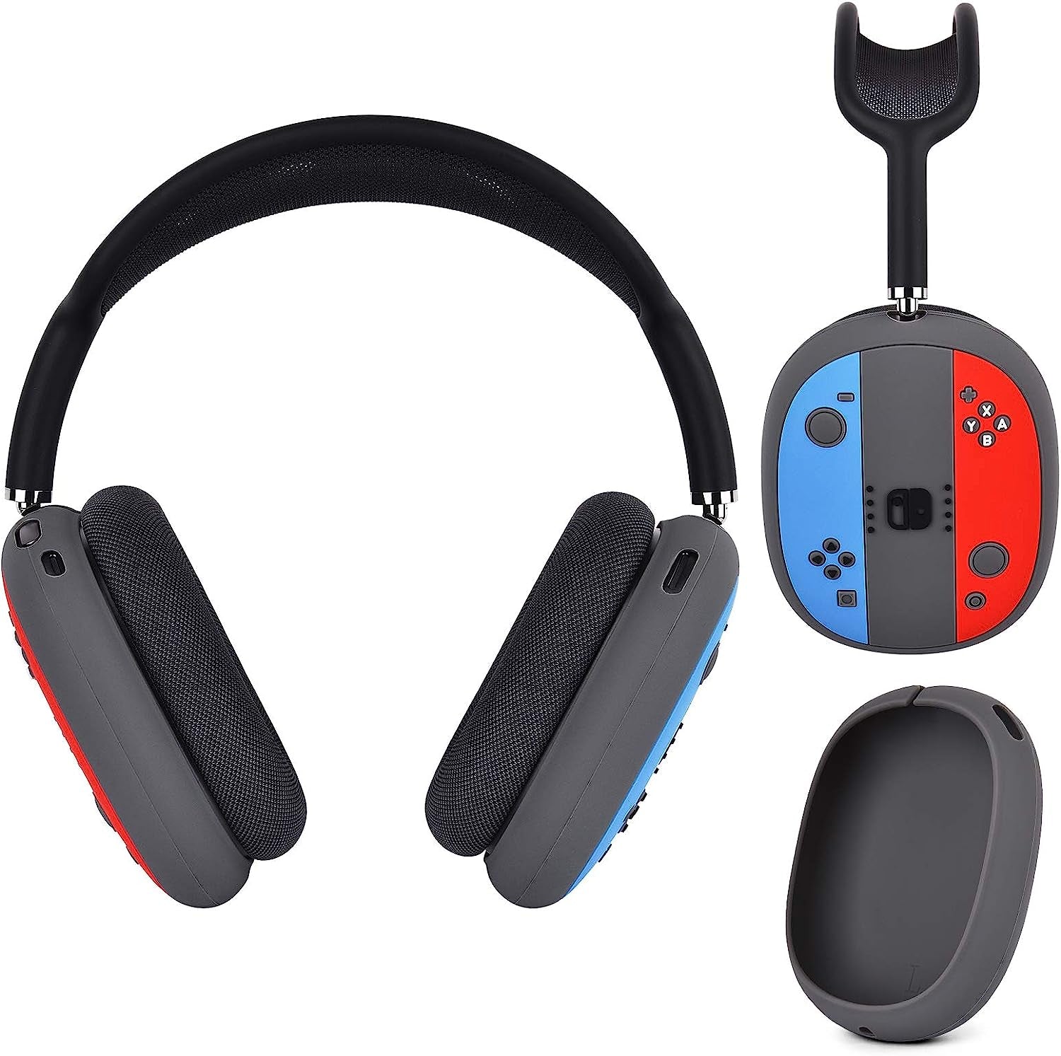 Airpods Max Cover, Cute Cartoon Funny for Airpods Max Case, Soft Silicone Airpod Max Accessories for Airpod Max Headphones Ear Pads Cushions (Avocado)  QINGQING Switch  