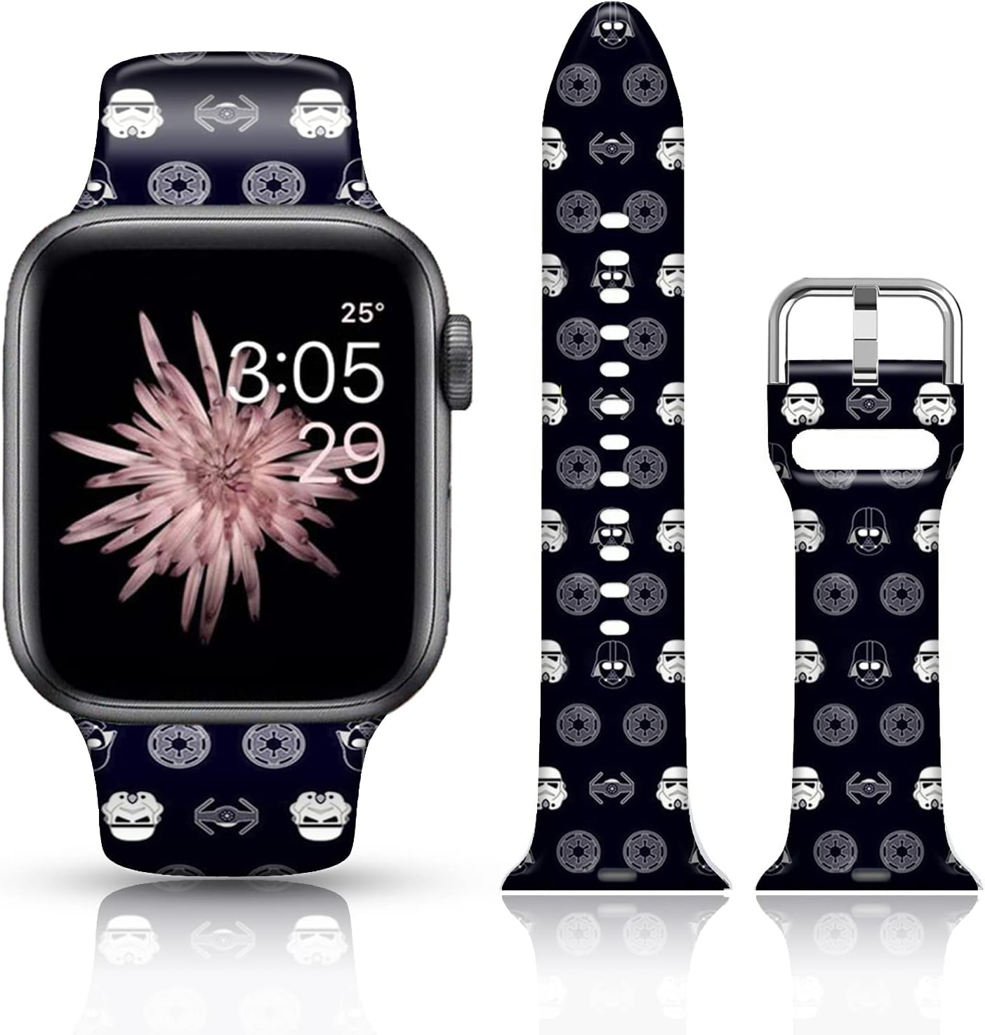 FTFCASE Silicone Floral Bands Compatible with Apple Watch 49Mm 45Mm 44Mm 42Mm, Gray Pattern Printed Soft Silicone Sport Strap Replacement for Iwatch SE Series 8 7 6 5 4 3 2 1 for Women Men Girls  FTFCASE Cartoon Pattern 42mm/44mm/45mm/49mm 
