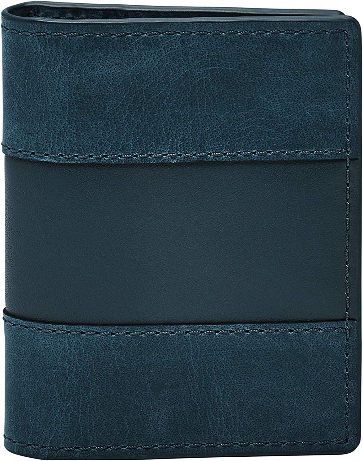 Fossil Men'S Leather Slim Minimalist Bifold Front Pocket Wallet  Fossil Everett Blue  