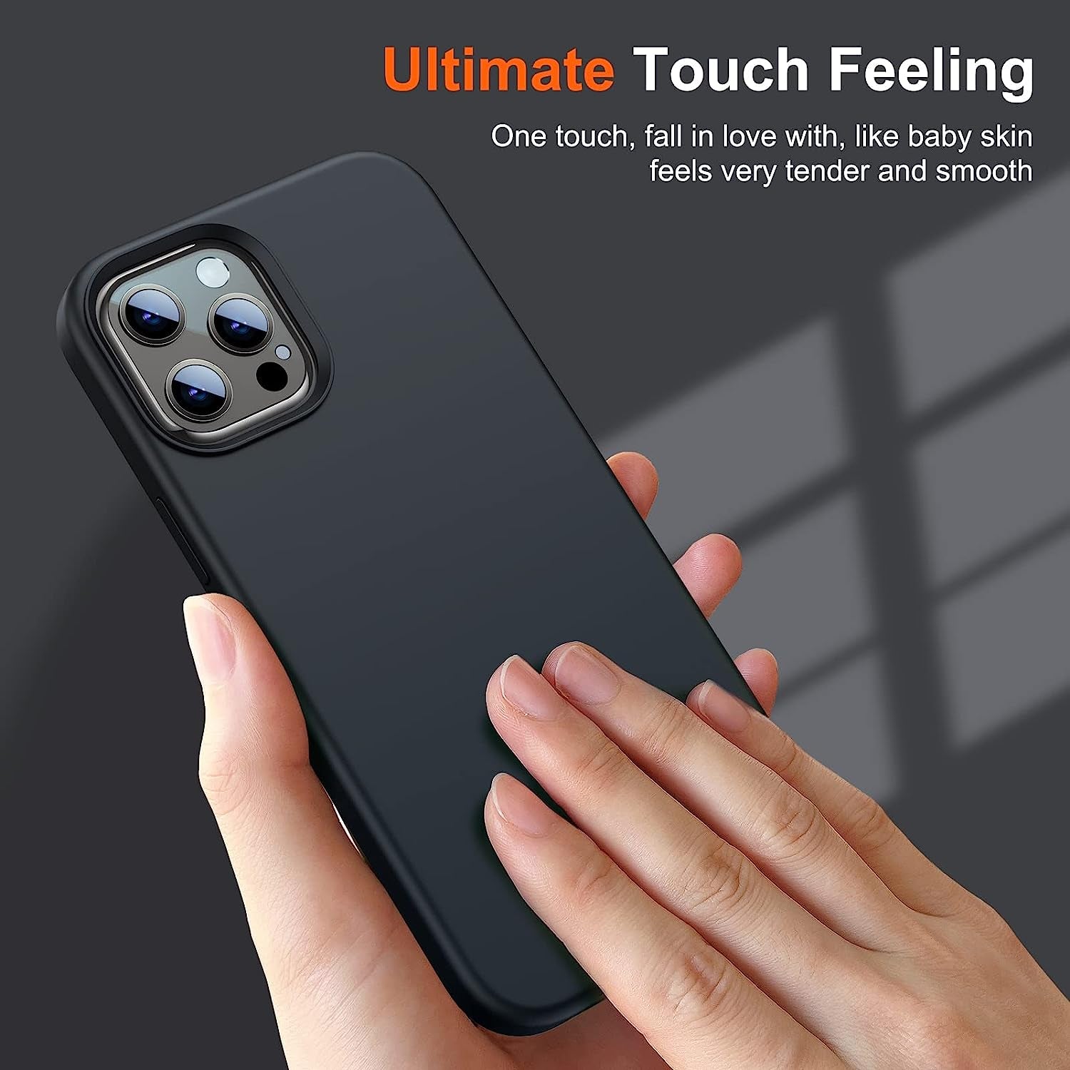 Uyiton [5 In1] Liquid Silicone Iphone 12 Pro Max Case, [Drop Protection] [Full Covered] Shockproof Slim Thin Cover with Microfiber Lining, with 2Xscreen Protector +2Xcamera Lens Protector-Black  Uyiton   