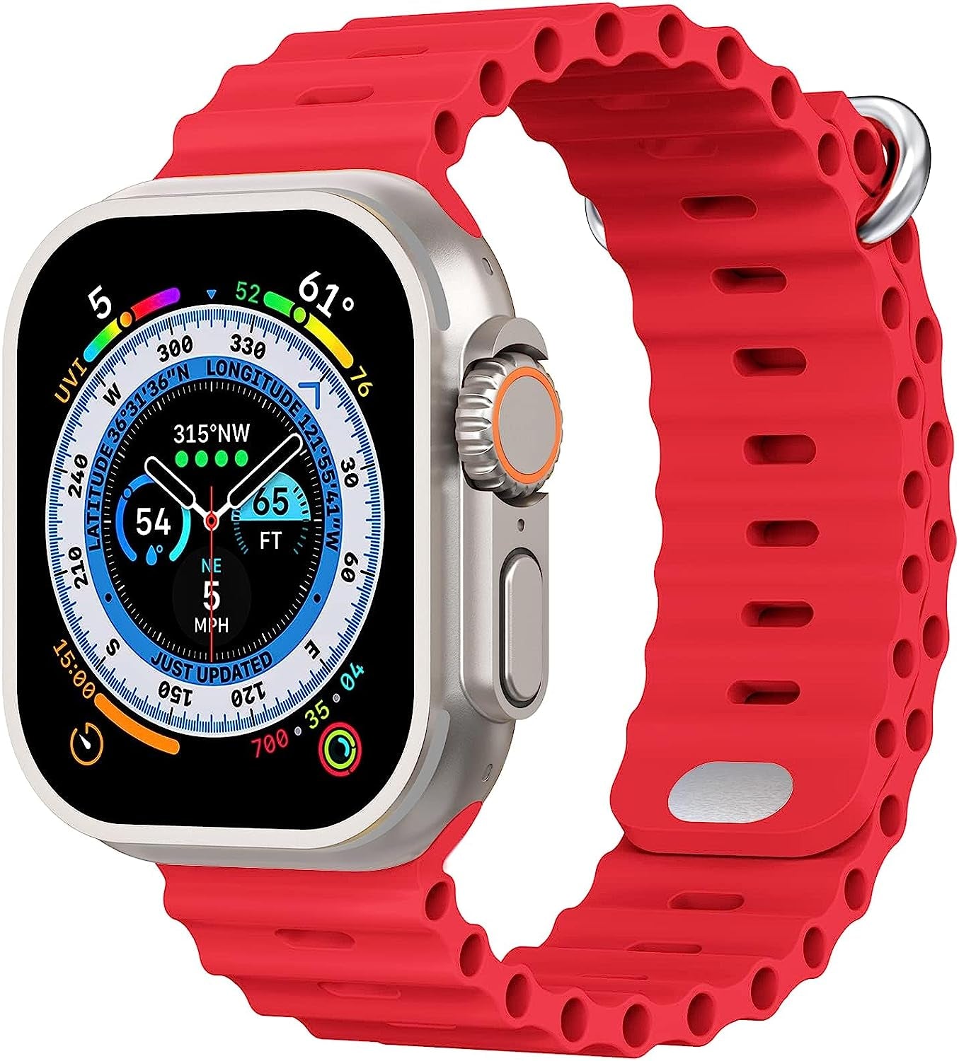 H&S Ocean Band for Apple Watch Band 44Mm 38Mm 45Mm 40Mm 49Mm 41Mm 42Mm,For Apple Watch Series 7/8,Adjustable Loop with Metal Buckle Sport Strap for Apple Watch Ultra/Se/Series 6/5/4/3/2/1  Tnsusop Red 38mm 40mm 41mm 