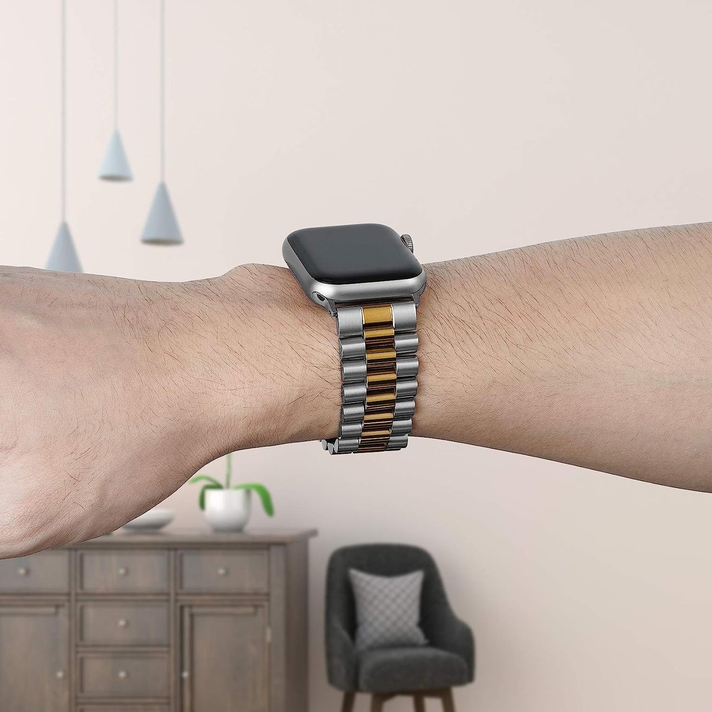 Baozai Compatible with Apple Watch Band Series 5 44Mm 42Mm, Stainless Steel Iwatch Band with Butterfly Folding Clasp for Iwatch Band Series 5/4/3/2/1  baozai   