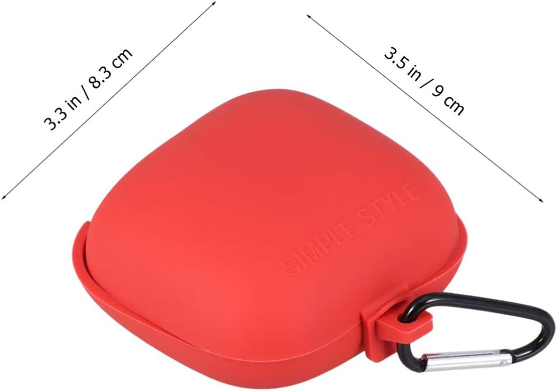 Earbud Case Earphone Protective Box Earbuds Carrying Box Silicone Headphone Cover Case with Carabiner Compatible for Powerbeats Pro Earphone Travel Pouch  Hemobllo   