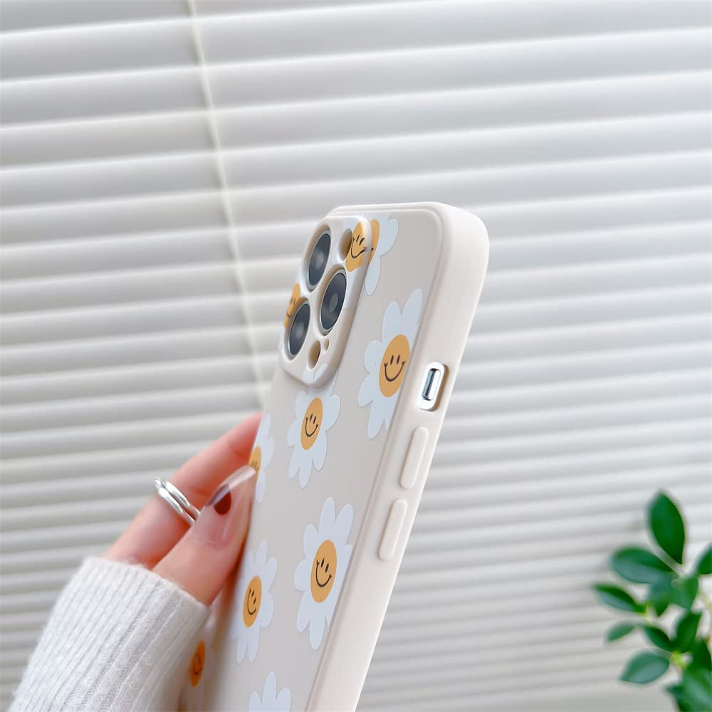 White Sunflower Cute Flower Phone Case for Apple Iphone 13 Pro 6.1 Inch Smooth Silicone Soft Cover for Iphone 13Pro 6.1"  KAXLIDEN   