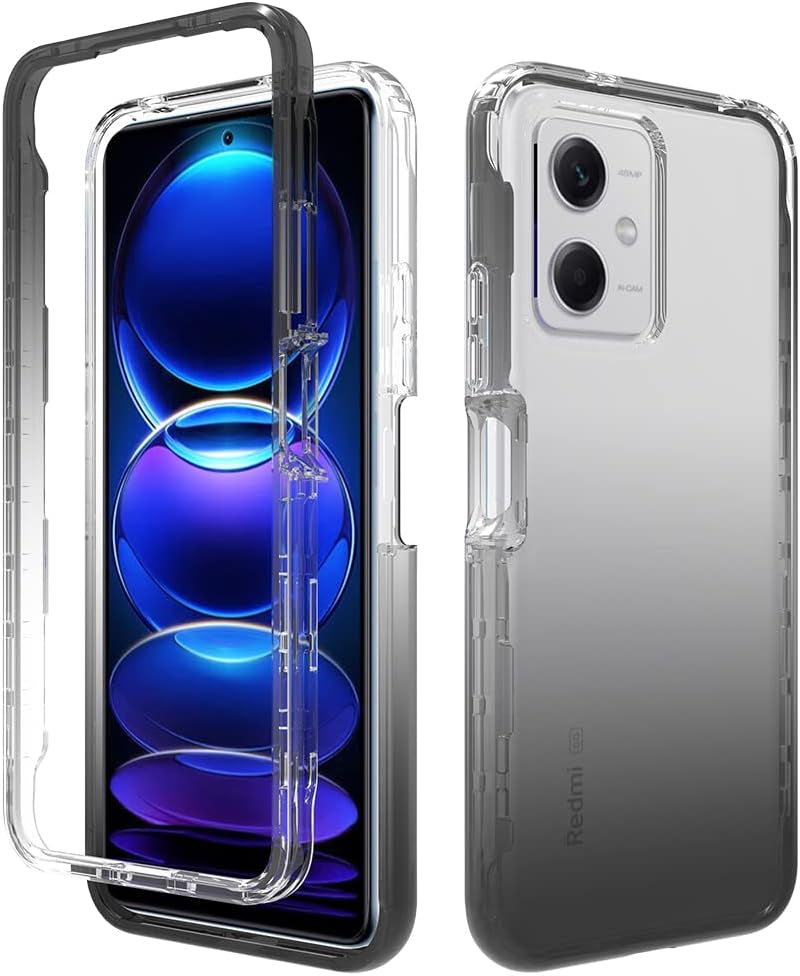 Pzwoxukhov Case for Redmi Note 12 Pro 5G Case Cover,Case for Xiaomi Poco X5 Pro High Transparency，Gradient Color,Anti-Drop Shock Absorption Case Black  Pzwoxukhov Black Redmi Note 12 5G / Xiaomi Poco X5 