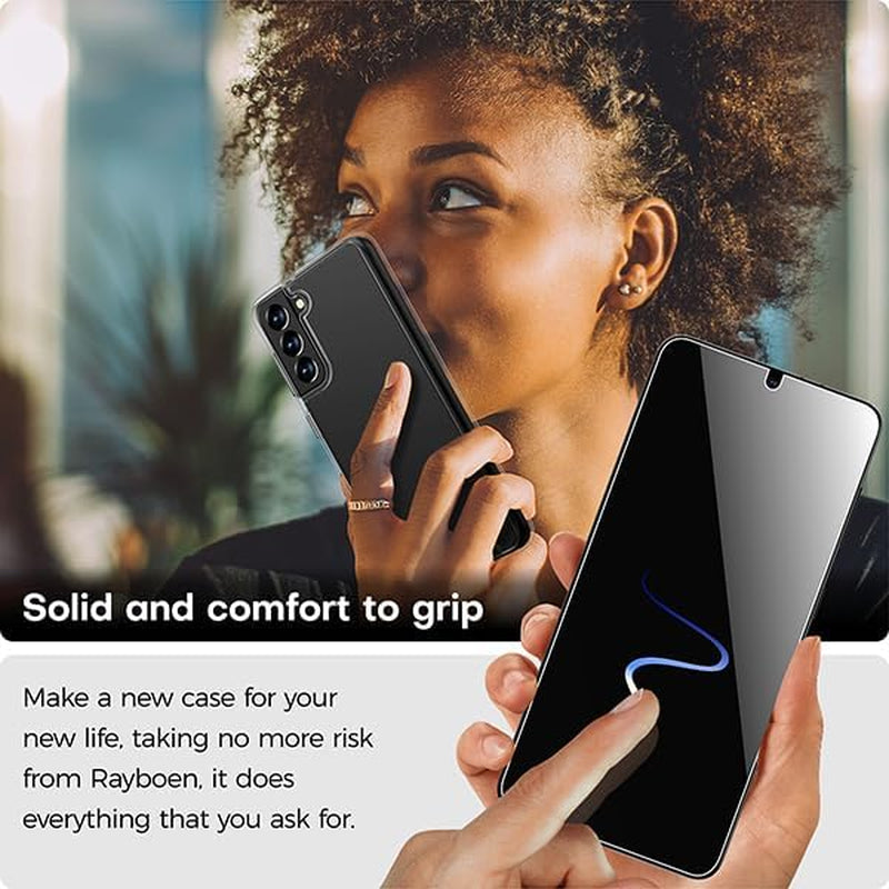 Rayboen Case for Galaxy S21+ plus 5G with Screen Protector Soft(2Pcs), Crystal Clear Designed Shockproof Phone Case, Hard PC Back Soft TPU Frame Slim Transparent Cover for Samsung Galaxy S21+ Plus  Rayboen   