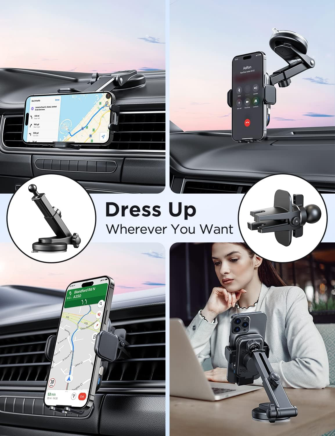 Wireless Car Charger Mount, 15W Full Auto-Clamping Fast Charging Air Vent Dash Windshield Phone Car Holder for Iphone 14 Pro/13 Pro/ 12/11/Xr/8, Samsung S23/S22/S21/Note 20(With QC 3.0 Car Charger)  Shenzhen Meskey Technology co.,ltd   