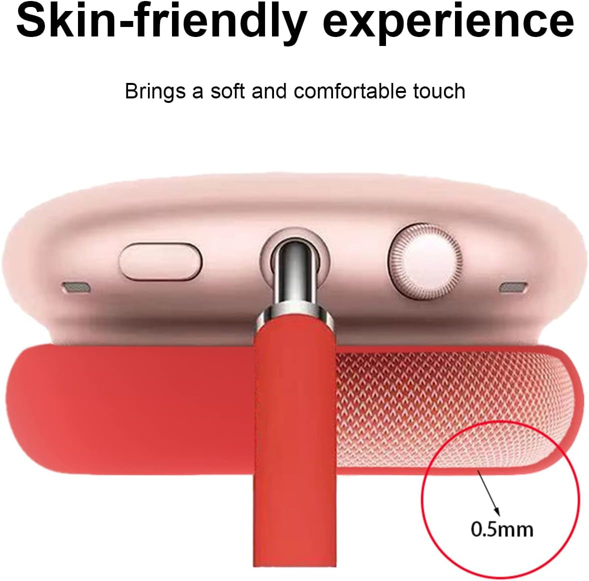 Replacement Soft Silicone Earpads Internal Ear Pads Cushions Protectors Covers Accessories Compatible with Apple Airpods Max Headphones (Red)  CONVELIFE   