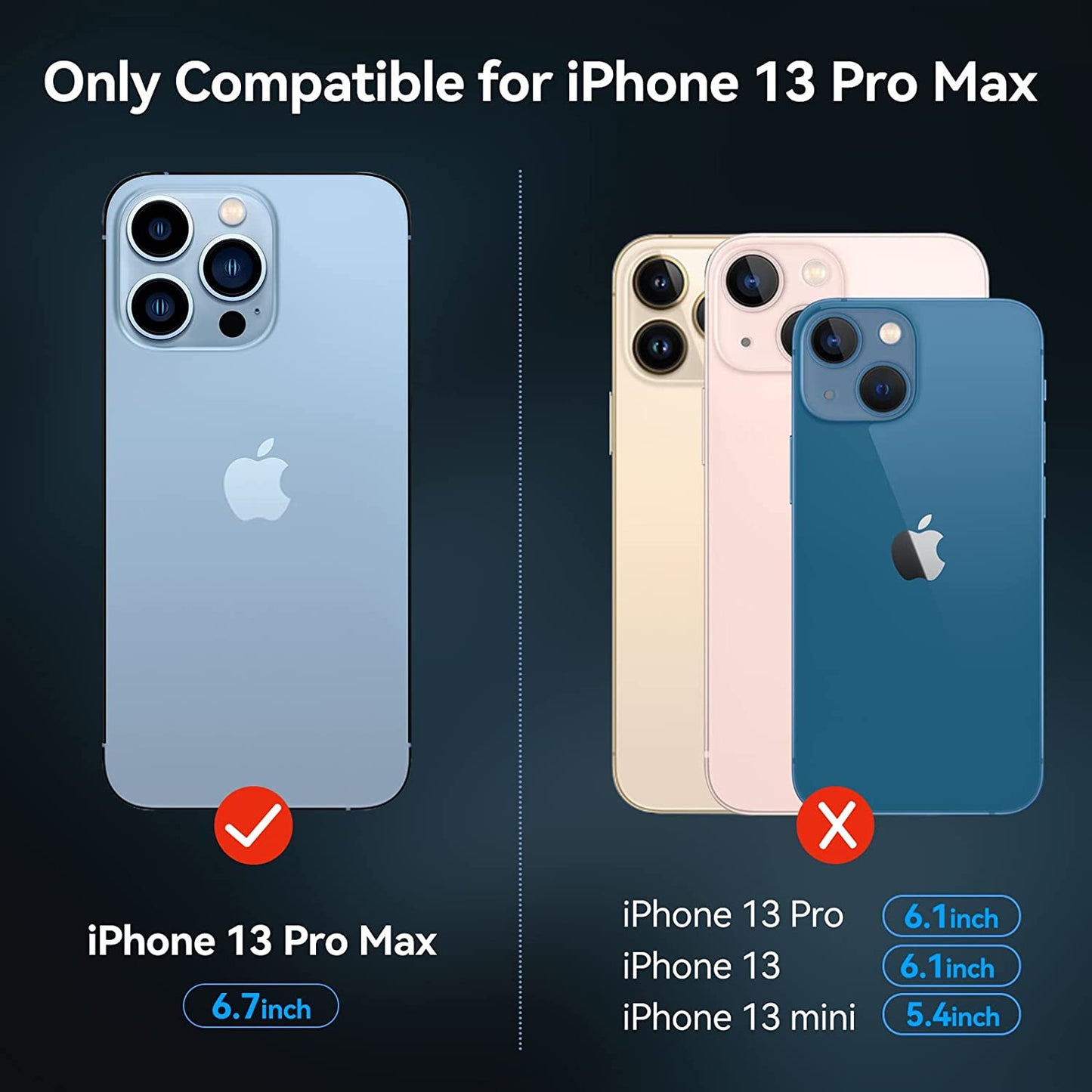 Voscu Detachable Wallet Case for Iphone 13 Pro Max 6.7'' Compatible with Magsafe, Support Wireless Charger, Vegan Leather Flip Folio Magnetic Phone Case with Card Holders [RFID Blocking]-Sierra Blue  voscu   