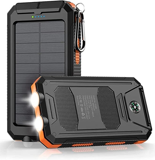 Feeke Solar-Charger-Power-Bank - 36800Mah Portable Charger,Qc3.0 Fast Charger Dual USB Port Built-In Led Flashlight and Compass for All Cell Phone and Electronic Devices(Orange)  Shenzhen Jincheng Electronic Technology Co., Ltd   