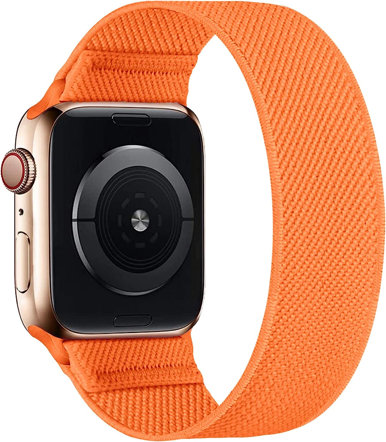 ENJINER Stretchy Nylon Solo Loop Bands Compatible with Apple Watch 38Mm 40Mm 41Mm 42Mm 44Mm 45Mm 49Mm Ultra Iwatch Series 8 7 SE 6 5 4 3 2 1 Strap, Sport Elastic Braided Women Men No Buckles Clasps Replacement Wristband  ENJINER Bright Orange 38/40/41mm S(wrists 5.43"-6.18"/138-157mm) 