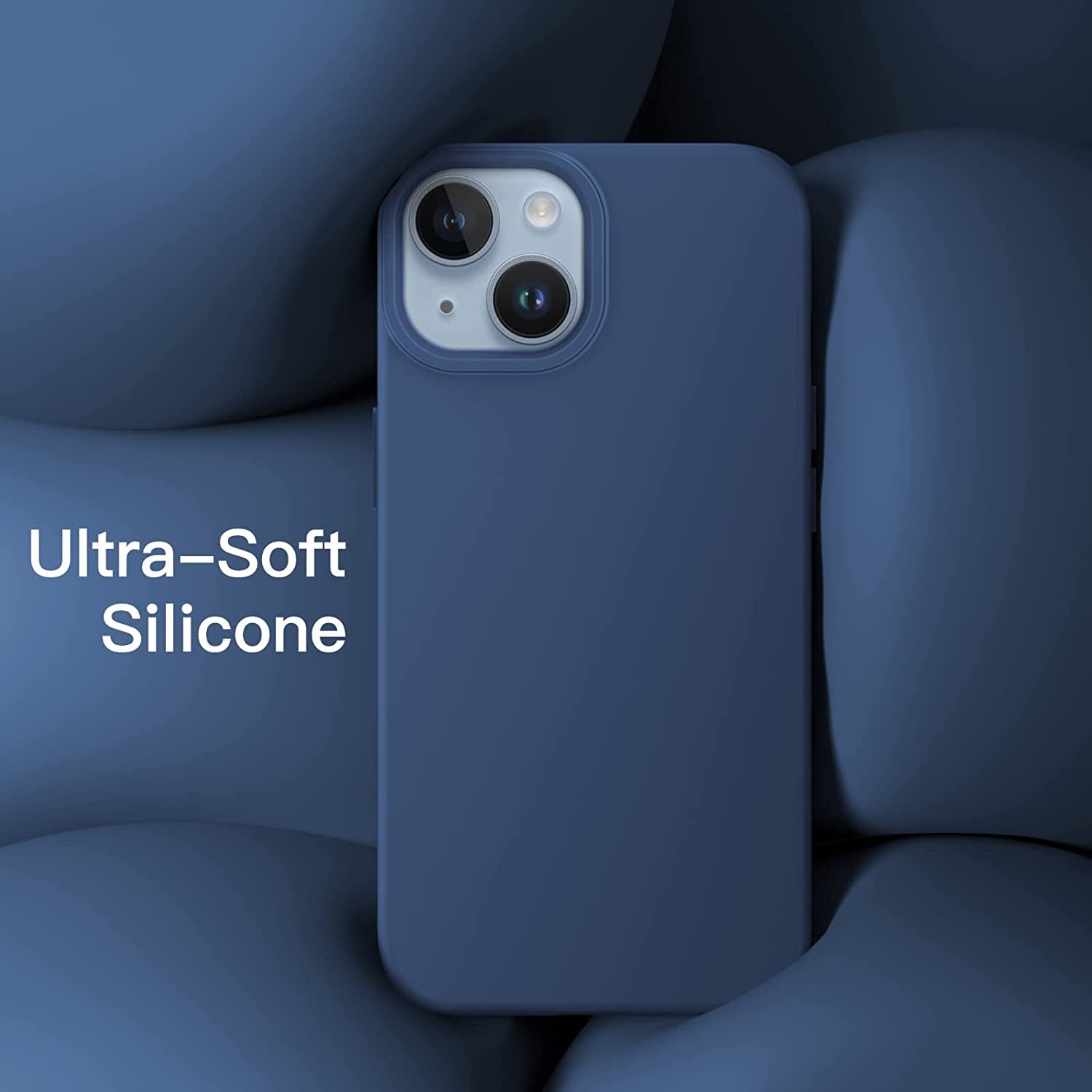 Jetech Silicone Case for Iphone 14 6.1-Inch, Silky-Soft Touch Full-Body Protective Phone Case, Shockproof Cover with Microfiber Lining (Cobalt Blue)  JETech   