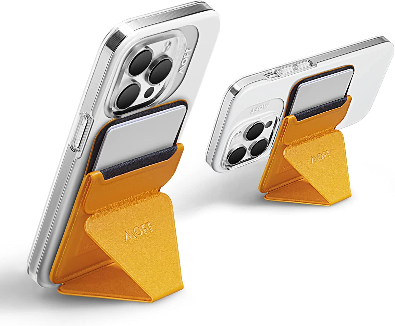 MOFT Magsafe Wallet Stand for Iphone 14/13/12 Series Magsafe Compatible Phone Stand with 3 Viewing Angles (Night Black)  MOFT Hello Yellow  