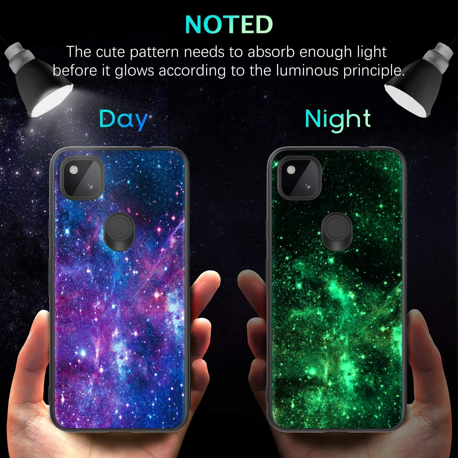 BENTOBEN Pixel 4A Case, Google Pixel 4A Case, Slim Fit Glow in the Dark Slim Protective Hybrid Hard PC Soft TPU Bumper Girls Women Cover for Google Pixel 4A 4G,Nebula/Galaxy  BENTOBEN   