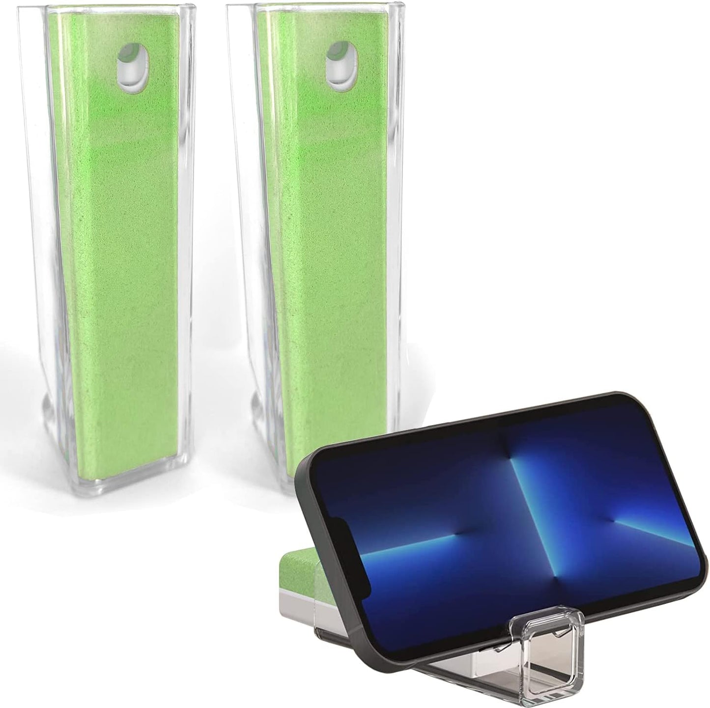 Acuvar 5 in 1 Cleaning Kit for Smartphone, Earbuds, Tablets, Laptops & Cameras Screen Cleaner Tool Kit with Cleaning Pen, Spray, Soft Brush, Sponge and Metal Tip for Charging Port, Speaker, Headphones  Acuvar Green 2 Pack 