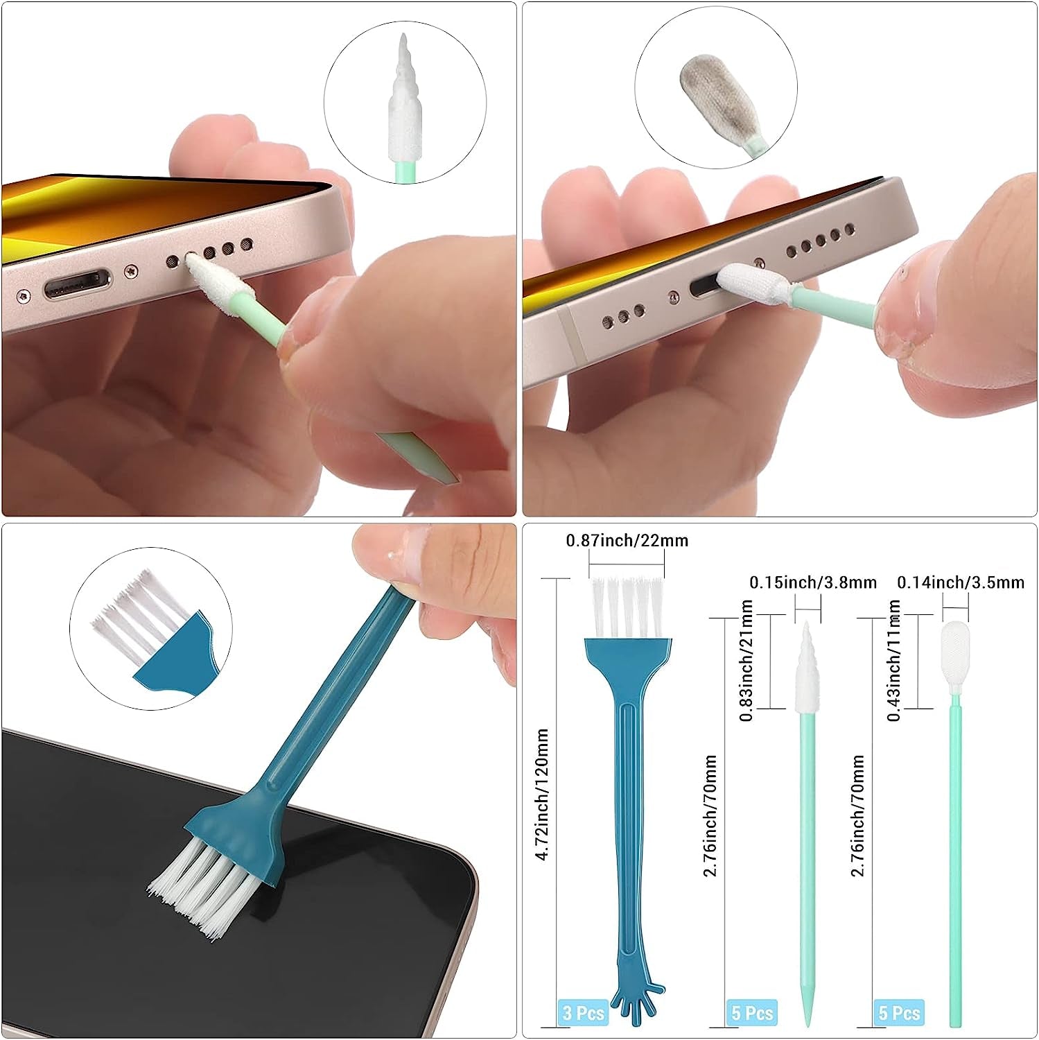FYY anti Dust Plug Kit Compatible for Iphone 13/13Pro/13 Pro Max/12 Mini/12/12 Pro/12 Pro Max/Iphone 11/11 Pro/11Promax,Dust Plug with Holder&Cleaning Brush for Phone Port,Phone Speaker,Phone Receiver  GUANGZHOU WENYI COMMUNICATION EQIPMENT CO.,LTD   