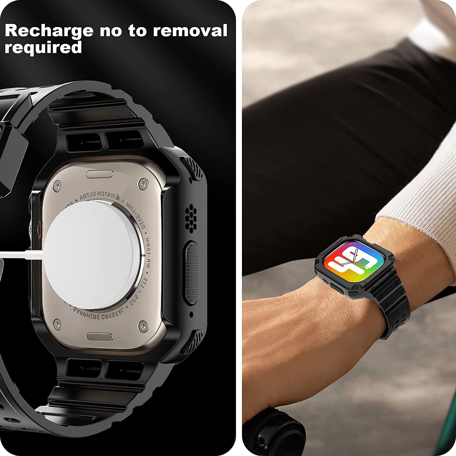 XYF Compatible for Apple Watch Ultra Band 49Mm 45Mm 44Mm 42Mm 41Mm 40Mm 38Mm with Case for Men Women, Shockproof Durable Sport Rugged Case Band for Iwatch SE Series 8 7 6 5 4 3 2 1  XYF   