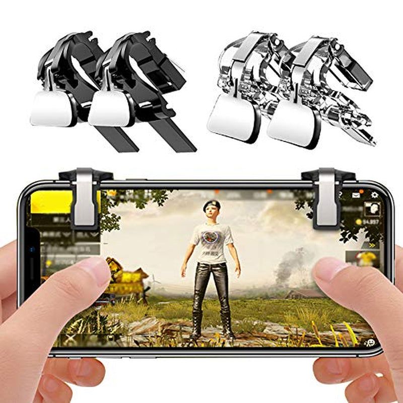 SODIAL 1 Pair for PUBG Mobile Game Fire Button Aim Key Smart Phone Gaming Trigger L1 R1 Shooter Controller White  SODIAL   