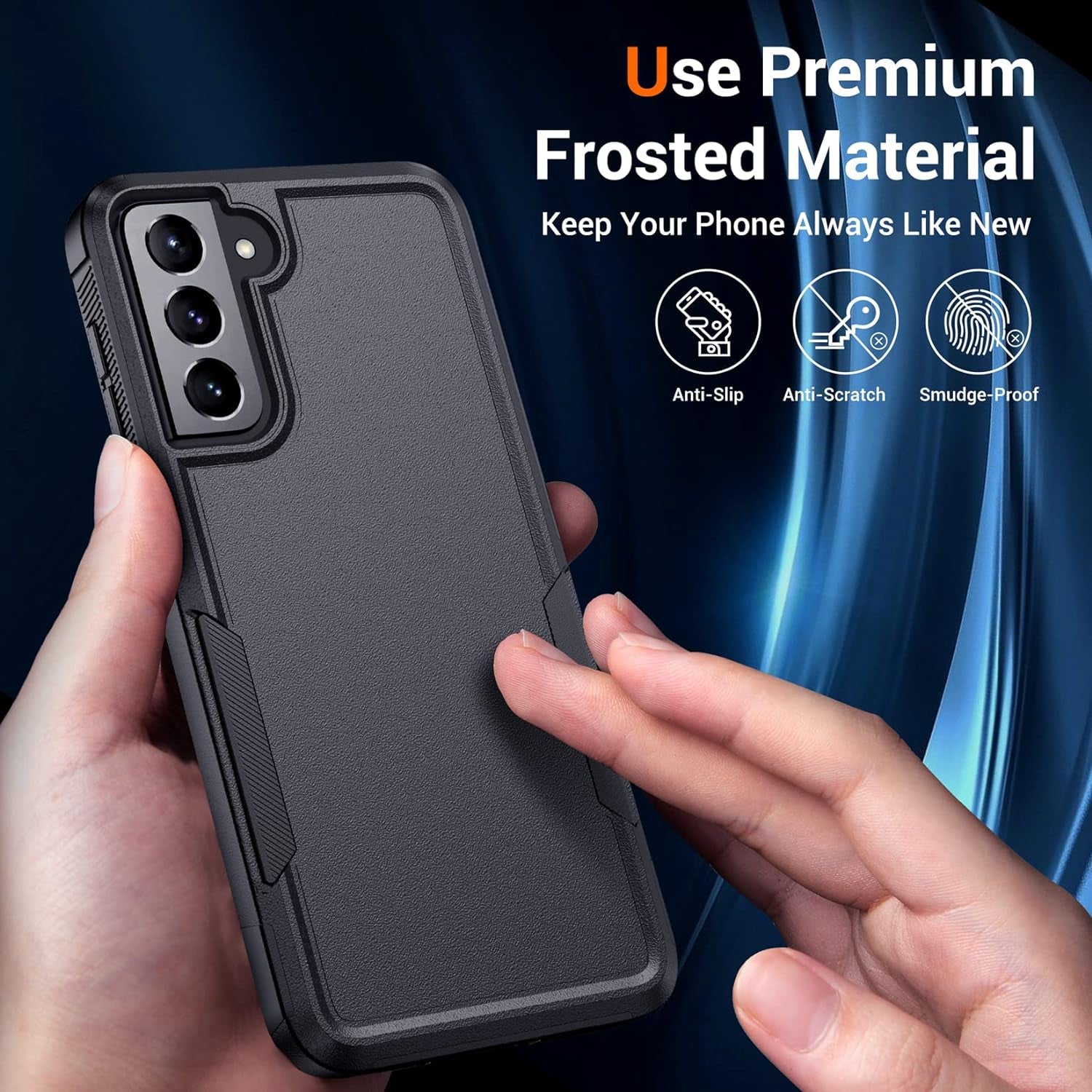 SPIDERCASE for Samsung Galaxy S21 Case,[10 FT Military Grade Drop Protection] [2 Tempered Glass Screen Protector+2 Tempered Camera Lens Protector] Heavy Duty Shockproof Cover for Galaxy S21,Black  SPIDERCASE   