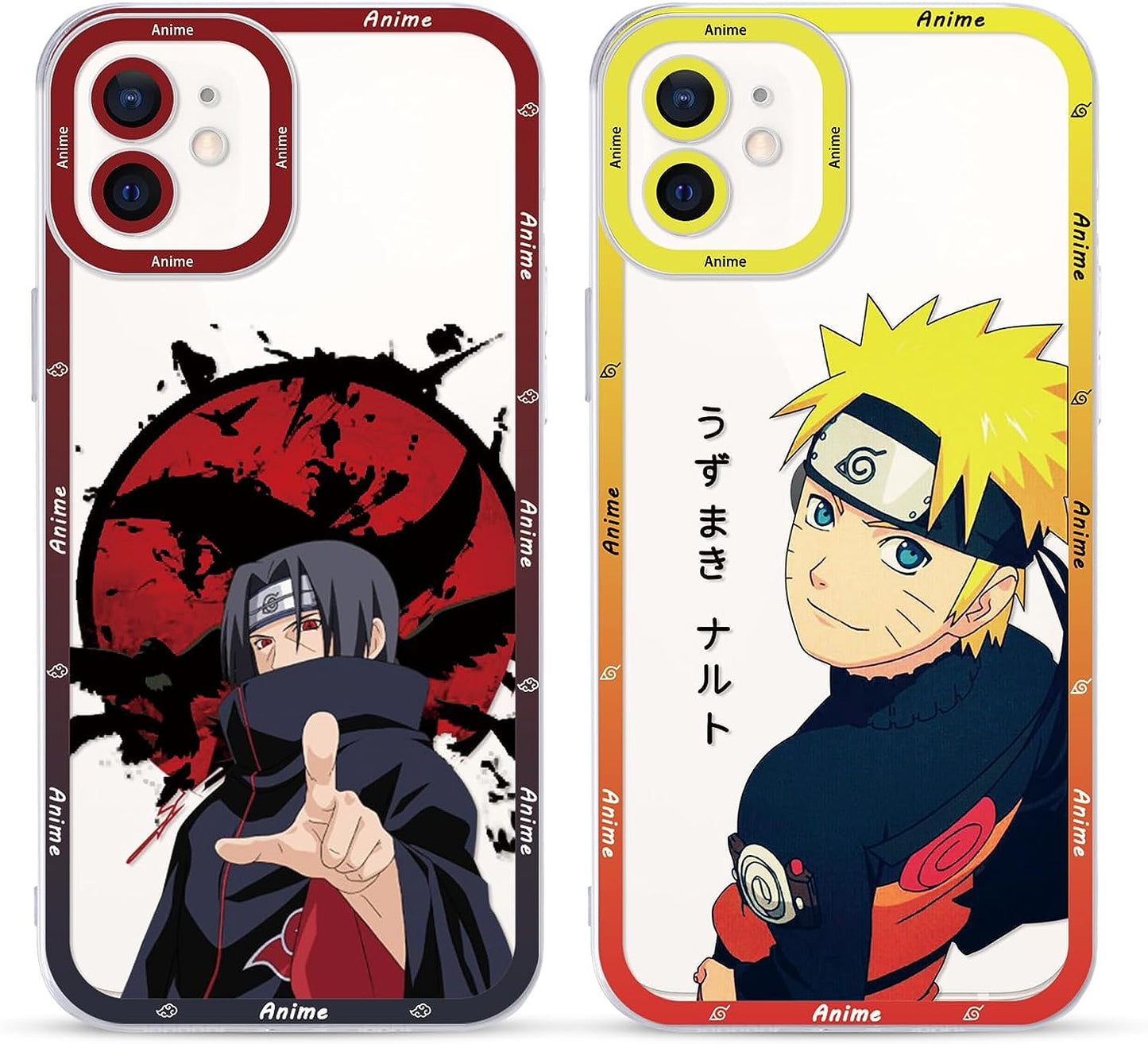 2 Pack Japanese Anime Case for Iphone 13 Mini Clear Case 5.4", Cool Manga Cute Pattern Design, Cartoon Character Cases for Men Boys Women Girls Kids, Soft TPU Funda Para Iphone13 Mini, Transparent  ZXT US Iphone 12 Pro  