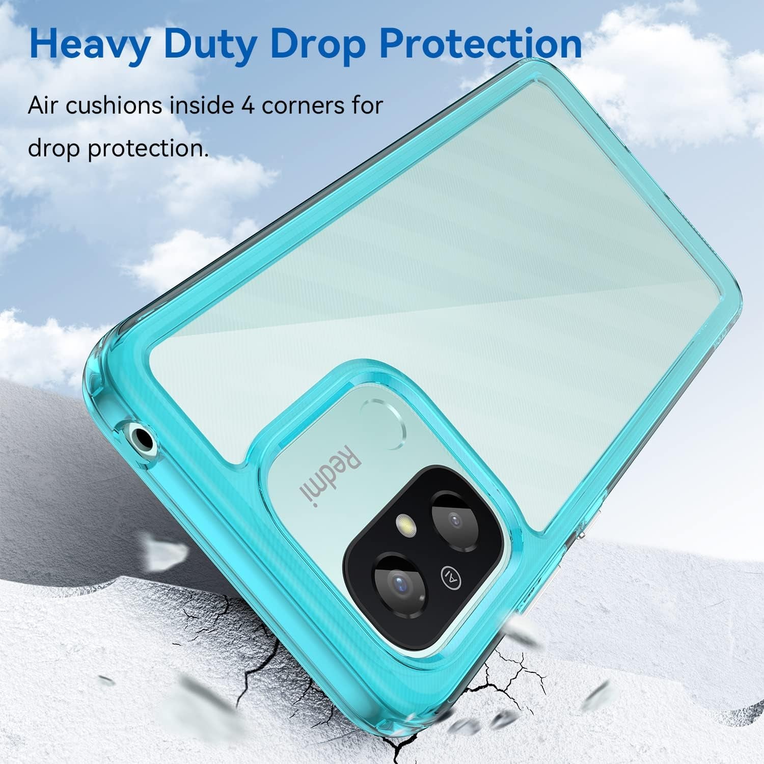 Zotita for Xiaomi Poco C55/12C/11A 4G Phone Case, Lightweight and High Transparency Shock Absorption Protection, TPU Material for Comfortable Touch, Screen Camera Lens for High Protection, (Blue)  Zotita   