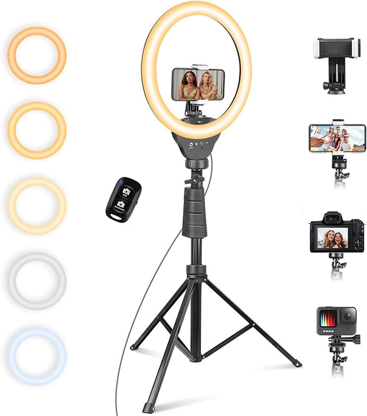 Eicaus 12" Ring Light with Tripod Stand and Phone Holder,Selfie LED Lighting with 62" Phone and Stand,Circle Ringlight for Photography,Tik Tok and Youtube,Compatible with Iphone, Android and Cameras  Eicaus   