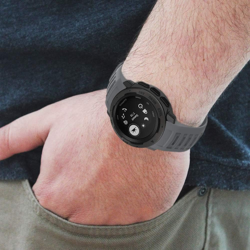 Vozehui Bands Compatible with Garmin Instinct Sports GPS, Soft Silicone Adjustable Replacement Wristbands for Garmin Instinct/Instinct Tide/Instinct Tactical  Vozehui   