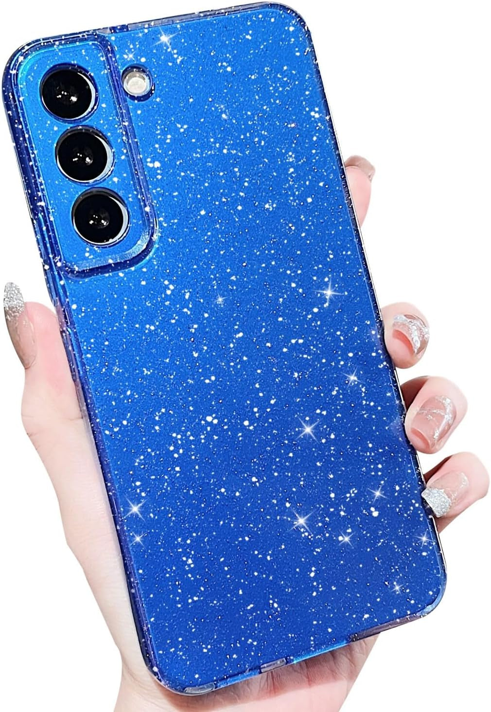 MINSCOSE Compatible with Samsung Galaxy S22 5G Case,Cute Neon Bright Color,Glitter Bling Thin Slim Shockproof Silicone Sparkly Cover for Women Girl for Galaxy S22 6.1 Inch-Mint Green  MINSCOSE Dark Blue S22 Plus 