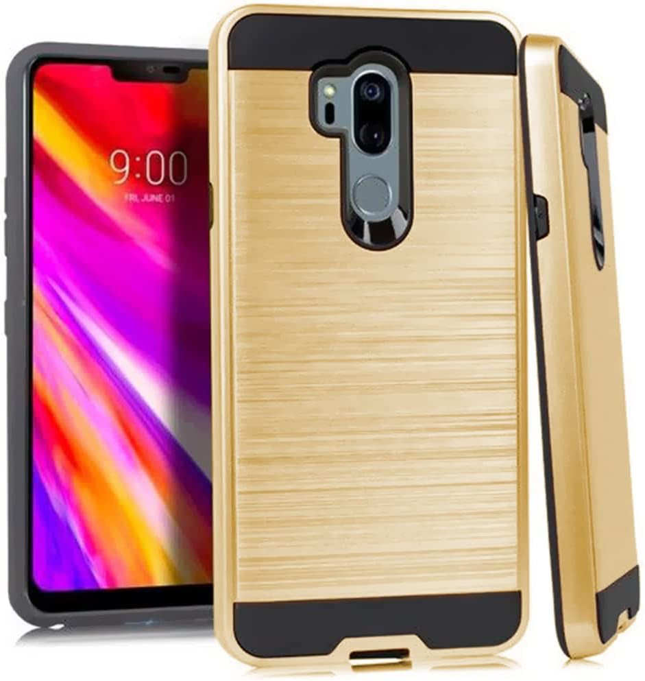 NEM Case for LG G7 Thinq Case (2018), LG G7 Fit, LG G7 One Brushed Dual Layer Hybrid Armor Defender Shockproof for LG G7 Thinq 6.1” Rose Gold  NEM Gold  