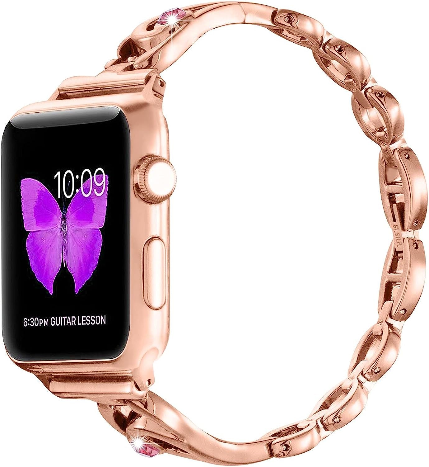 Sangamei Strap Compatible for Apple Watch Band 49Mm 45Mm 44Mm 42Mm 41Mm 40Mm 38Mm Metal Iwatch Band Replacement Series 8/7/6/5/4/3/2/1/SE Dressy Bracelet for Women  SaNgaiMEi   