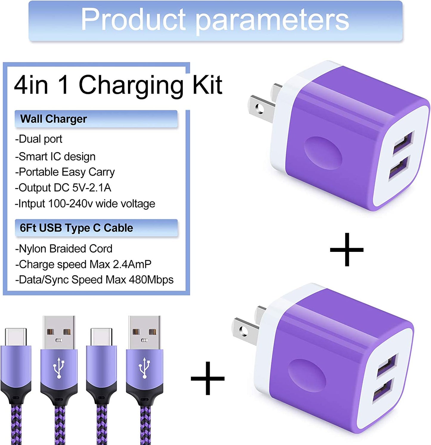 USB C Wall Charger Fast for Samsung Galaxy S23 S23 Ultra S23+ S22 S21+ S21 Fe/Plus/Ultra S20 5G Note 22/20 Ultra/20 S10E A52 A72 A51 A71 A14 A11 A20,2.1A Dual Charging Block Cube 6Ft USB Type C Cable  Shenzhen Putuo Technology Co., Ltd   