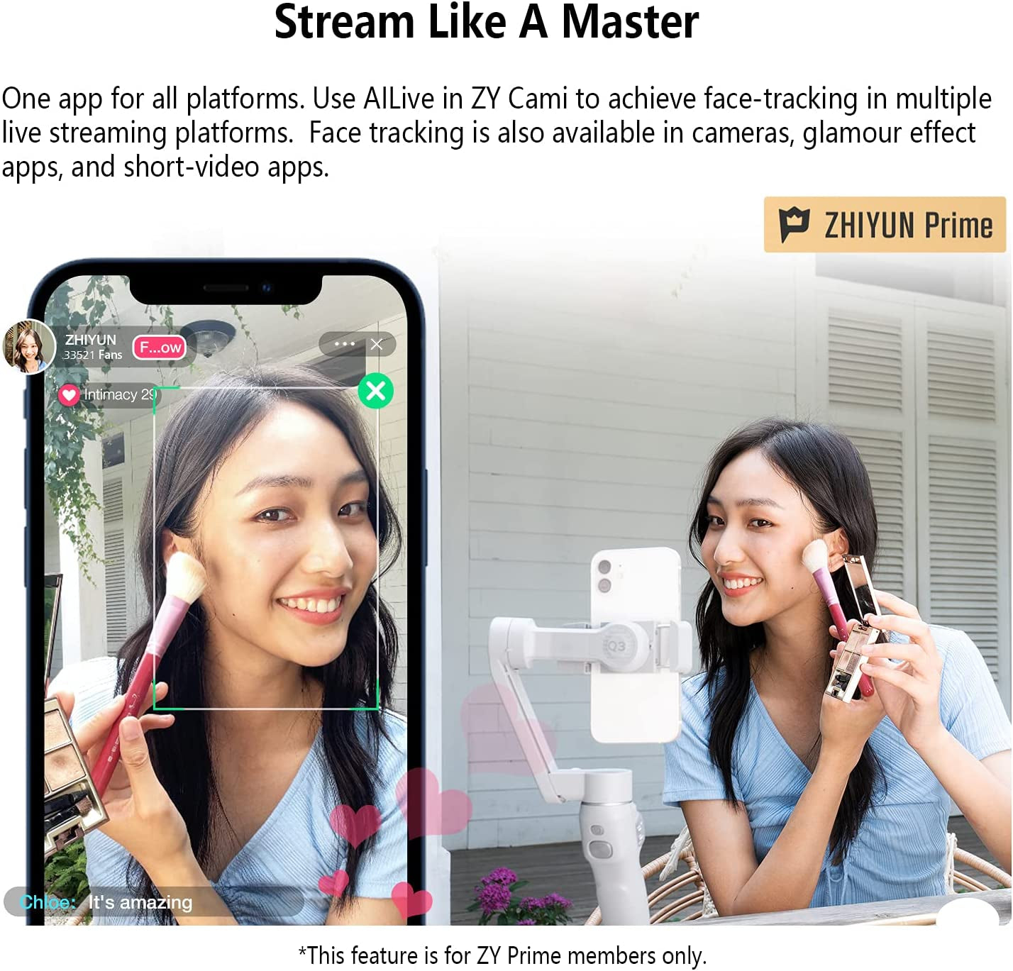 Zhi Yun Smooth Q3 Combo, Handheld 3-Axis Smartphone Gimbal Stabilizer with Grip Tripod LED Fill Light Protective Case Foldable Phone Stabilizer for Iphone & Android  zhi yun   