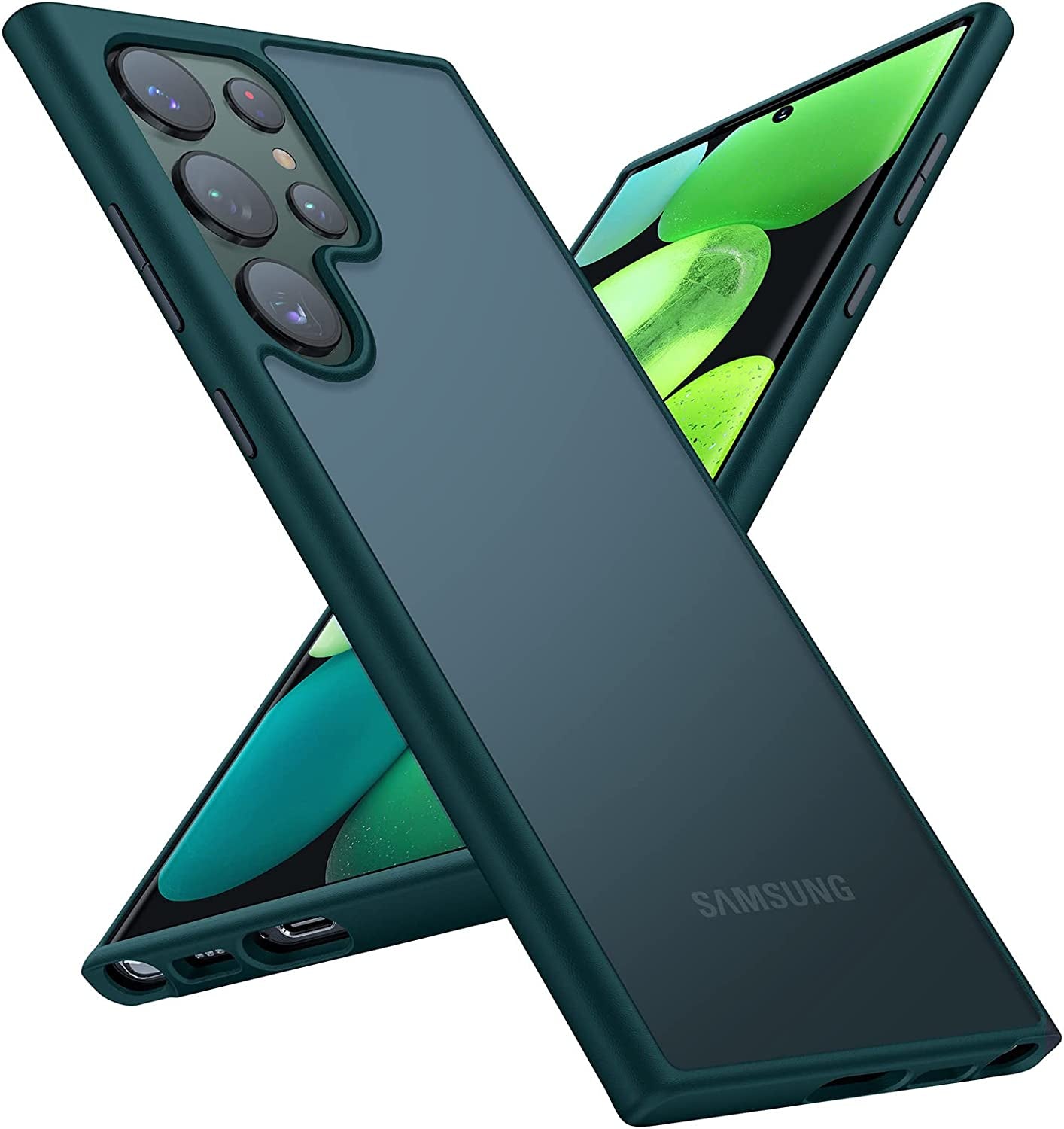 TORRAS Shockproof Designed for Samsung Galaxy S23 plus Case(Only), [Military Grade Drop Tested] Translucent Slim Protective Matte Phone Case for Samsung S23 plus Case 5G Guardian,Navy Blue  TORRAS Green Galaxy S23 Ultra 