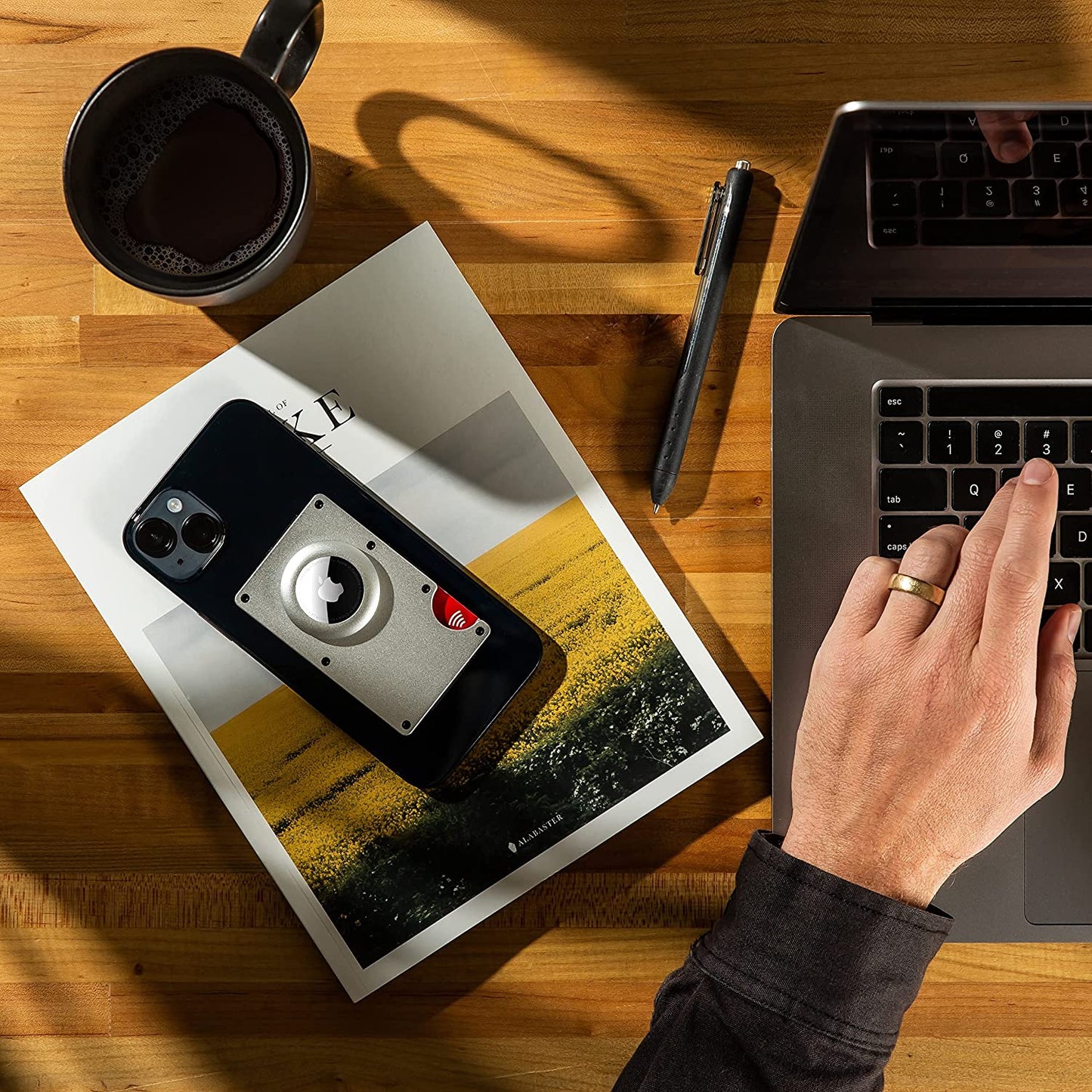 Magsafe Wallet with Airtag Holder, Ultra Strong Magnet - Aluminum RFID Blocking Mini Wallet Holds up to 12 Cards | Compatible with All Iphone 14, 13 and 12 Pro/Pro Max/Mini Models  e+count   