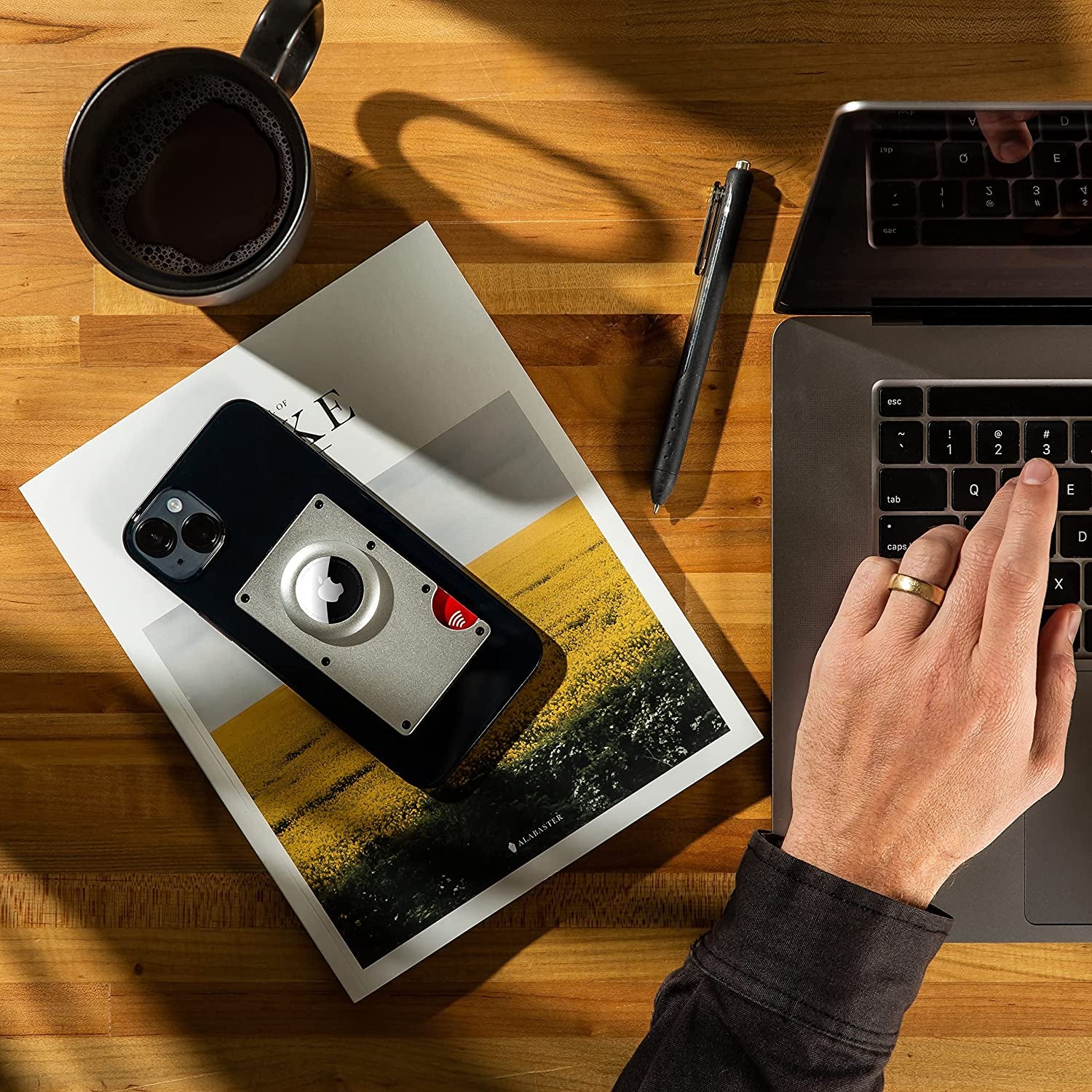 Magsafe Wallet with Airtag Holder, Ultra Strong Magnet - Aluminum RFID Blocking Mini Wallet Holds up to 12 Cards | Compatible with All Iphone 14, 13 and 12 Pro/Pro Max/Mini Models  e+count   