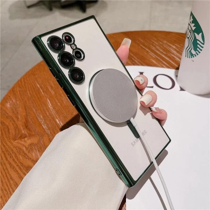 Doowear Galaxy S22+ plus Case Magnetic [Support Magsafe Charger] Wireless Anti-Scratch Shockproof Plated Bumper Clear Full Camera Protection Phone Cover Case for Samsung Galaxy S22+ Plus-Rose Gold  Doowear   